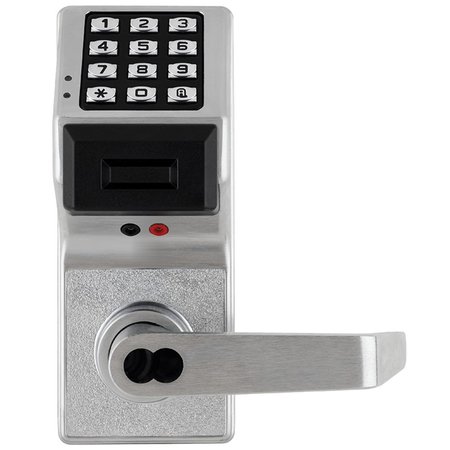 ALARM LOCK Pushbutton Cylindrical Door Lock, with Prox Reader, 300 Users, 1600 Event Audit Trail, Straight Leve PDL3000IC-S US26D